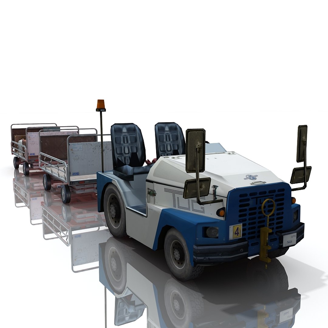 3d tug ramp tractor baggage