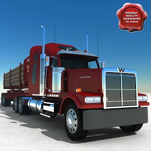 timber truck western-star 3d max