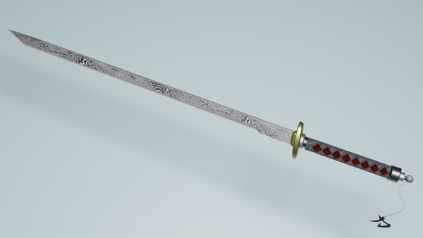 Katana em aço damasco Modelo 3D - TurboSquid 1914178