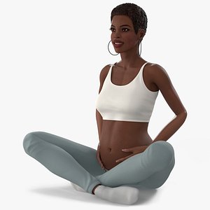 Young African Pregnant Woman Butterfly Pose model