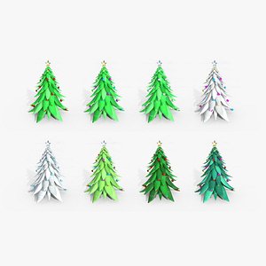 3D model 08 Christmas Trees Collection - Cartoon Interior Decoration