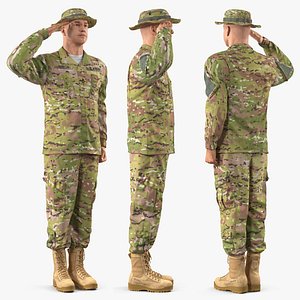3D army soldier camouflage uniform model