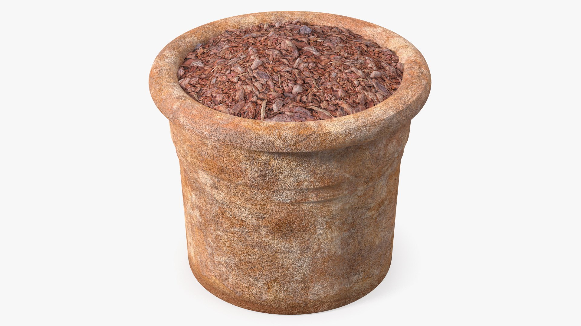 Clay Vase with Soil 3D model preview