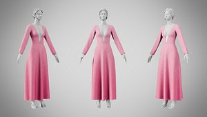 3D Dress 35 Tickle Me Pink With Design