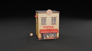 Low Poly Pizzeria Restaurant model