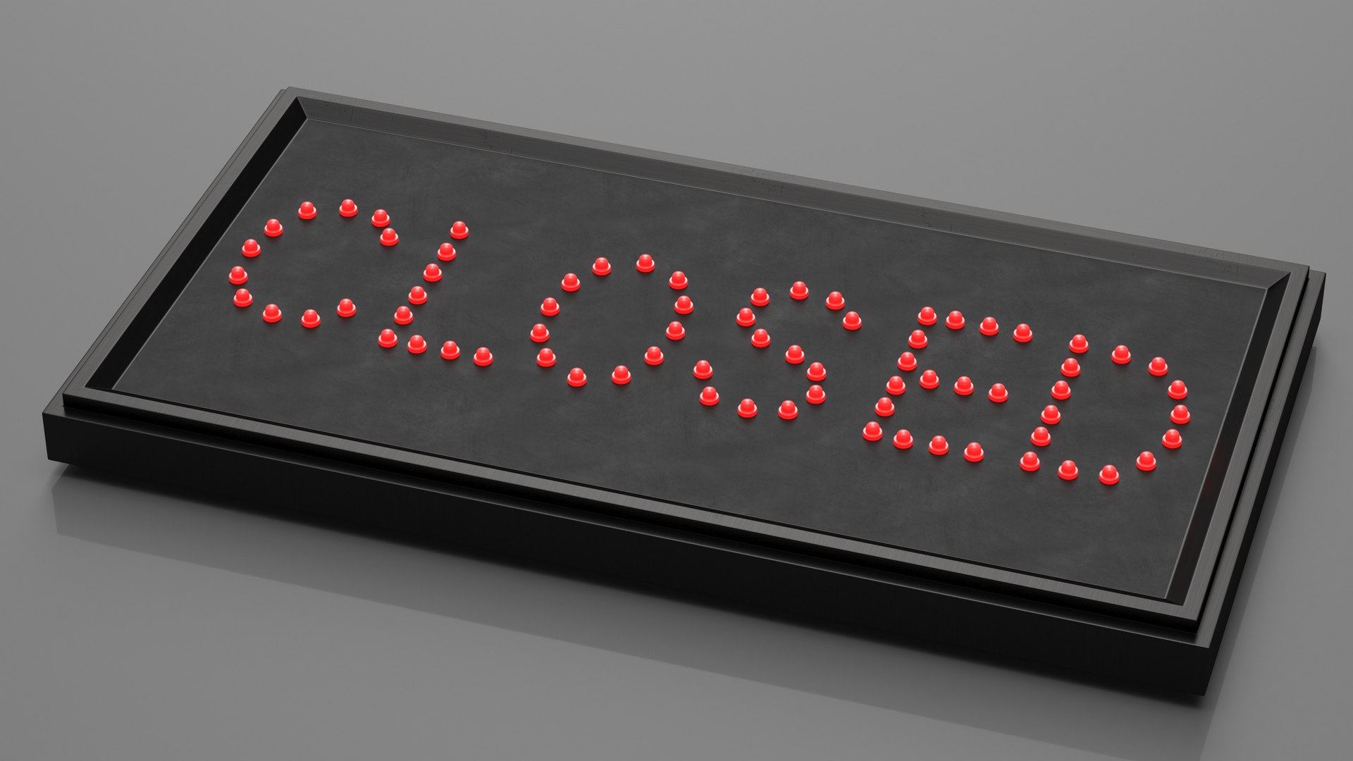 3D Red LED Light Business Sign Closed ON - TurboSquid 2105574