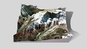 Mountain landscape Lanjam Glacier Gandaki Pradesh Nepal 3D model