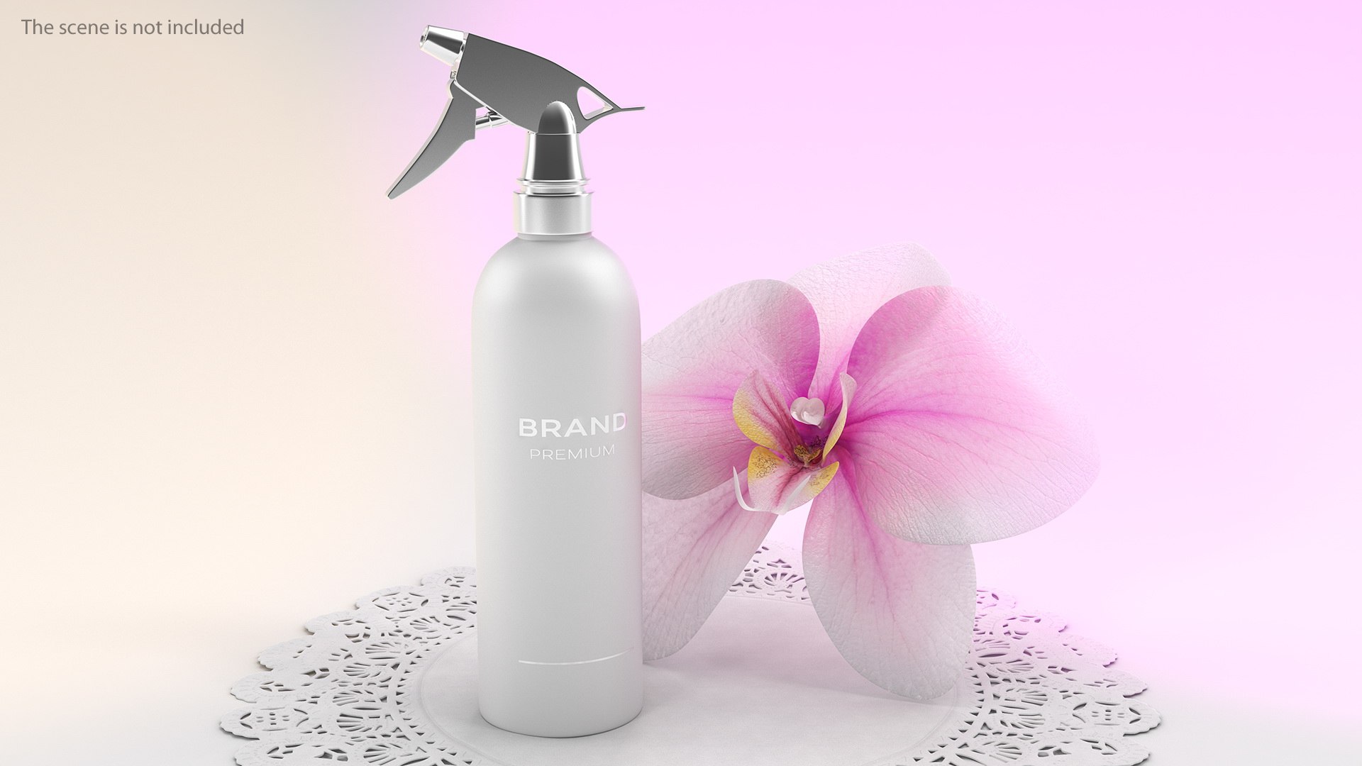 White Trigger Sprayer Bottle 3D model preview