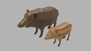 Cartoon Boar Family