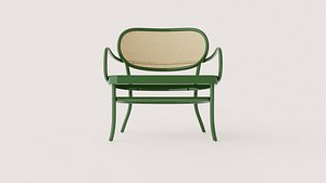 3D Green Bentwood Lounge Armchair with Cane Backrest model