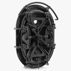 Oval Submarine Hatch with Window Black