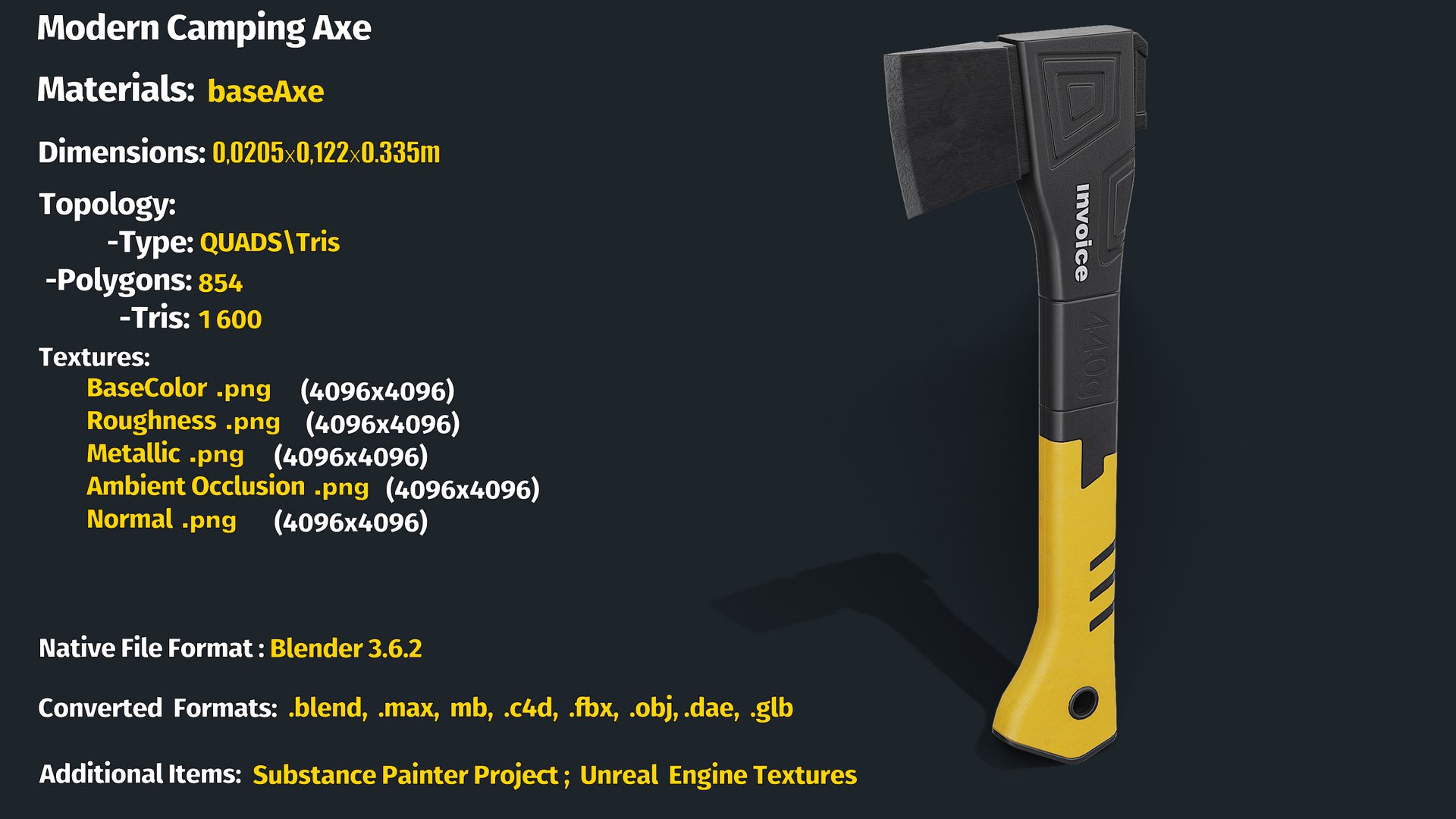 Modern Camping Axe 3D model https://p.turbosquid.com/ts-thumb/7g/t9vQYo/yR/info/jpg/1692877323/1920x1080/fit_q87/9c35071b669b364cc3414ad9646a71da8083b593/info.jpg