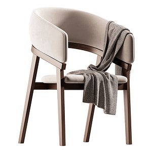 3D Modrest Truman - Mid-Century Modern Grey Walnut Dining Chair