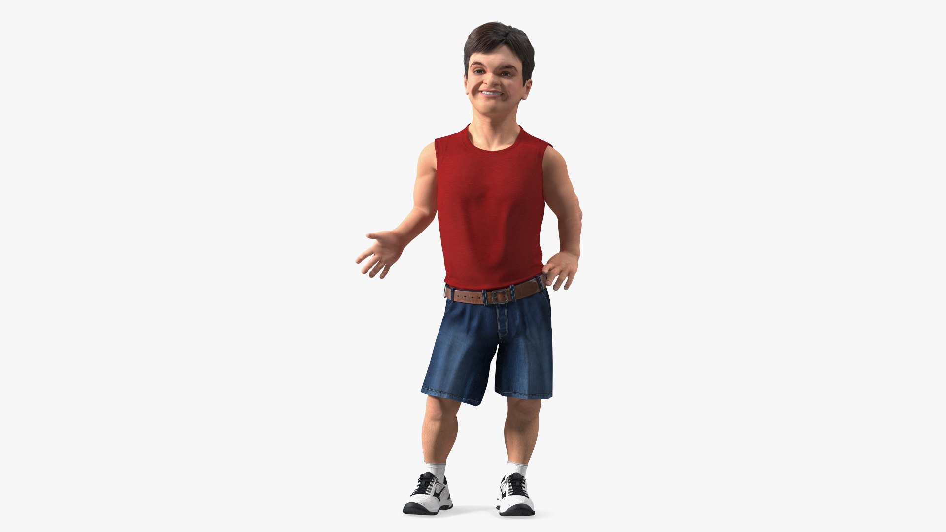 Happy Dwarf Man Summer Style 3D model preview