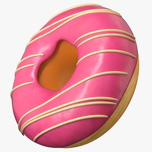 Cartoon Donut Glaze Pink PBR model