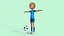 3D Cartoon Footballer Rigged model