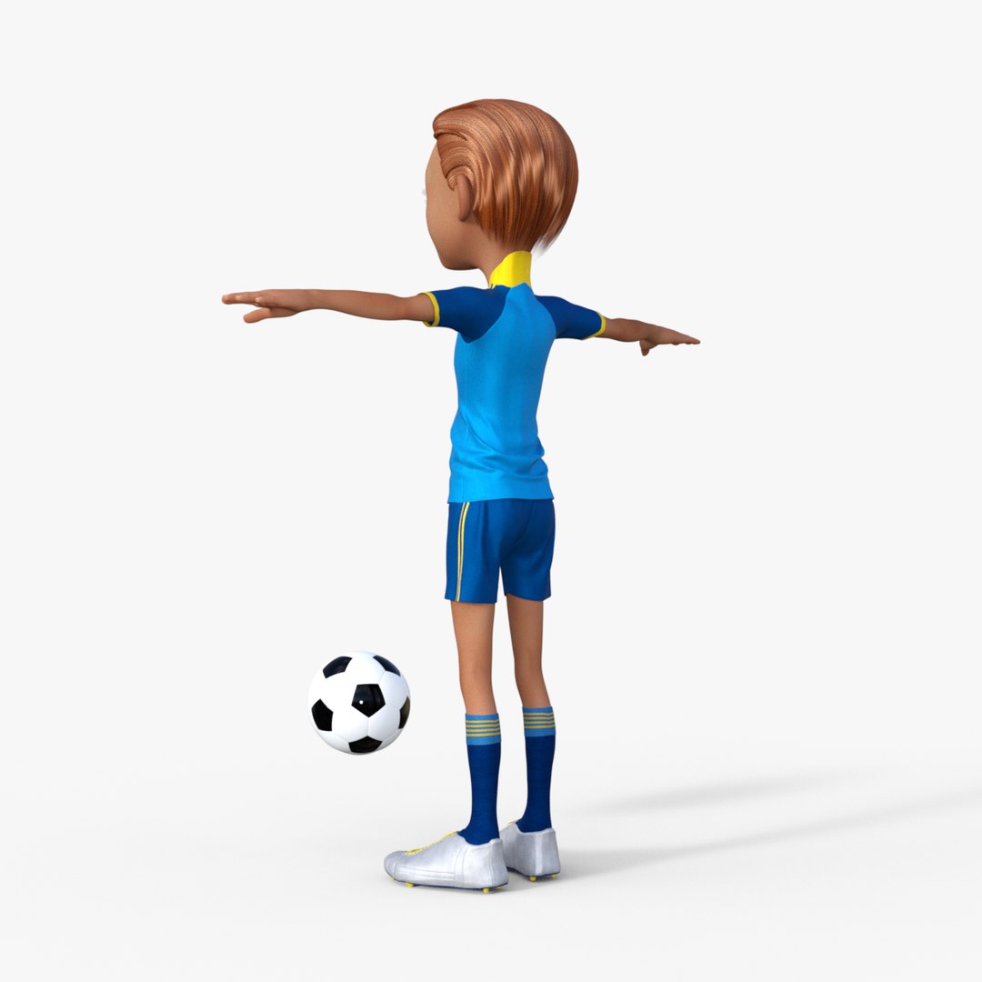 3D Cartoon Footballer Rigged Model - TurboSquid 2197135