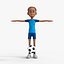 3D Cartoon Footballer Rigged model