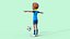 3D Cartoon Footballer Rigged model