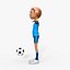 3D Cartoon Footballer Rigged model