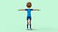 3D Cartoon Footballer Rigged model