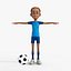 3D Cartoon Footballer Rigged model