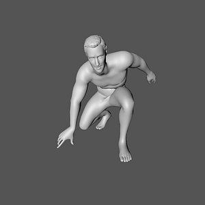 3D man sculpture decor model