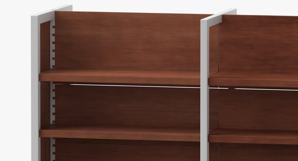 3D model Wooden Shelving System 54 Double Shelf and Side Panel ...