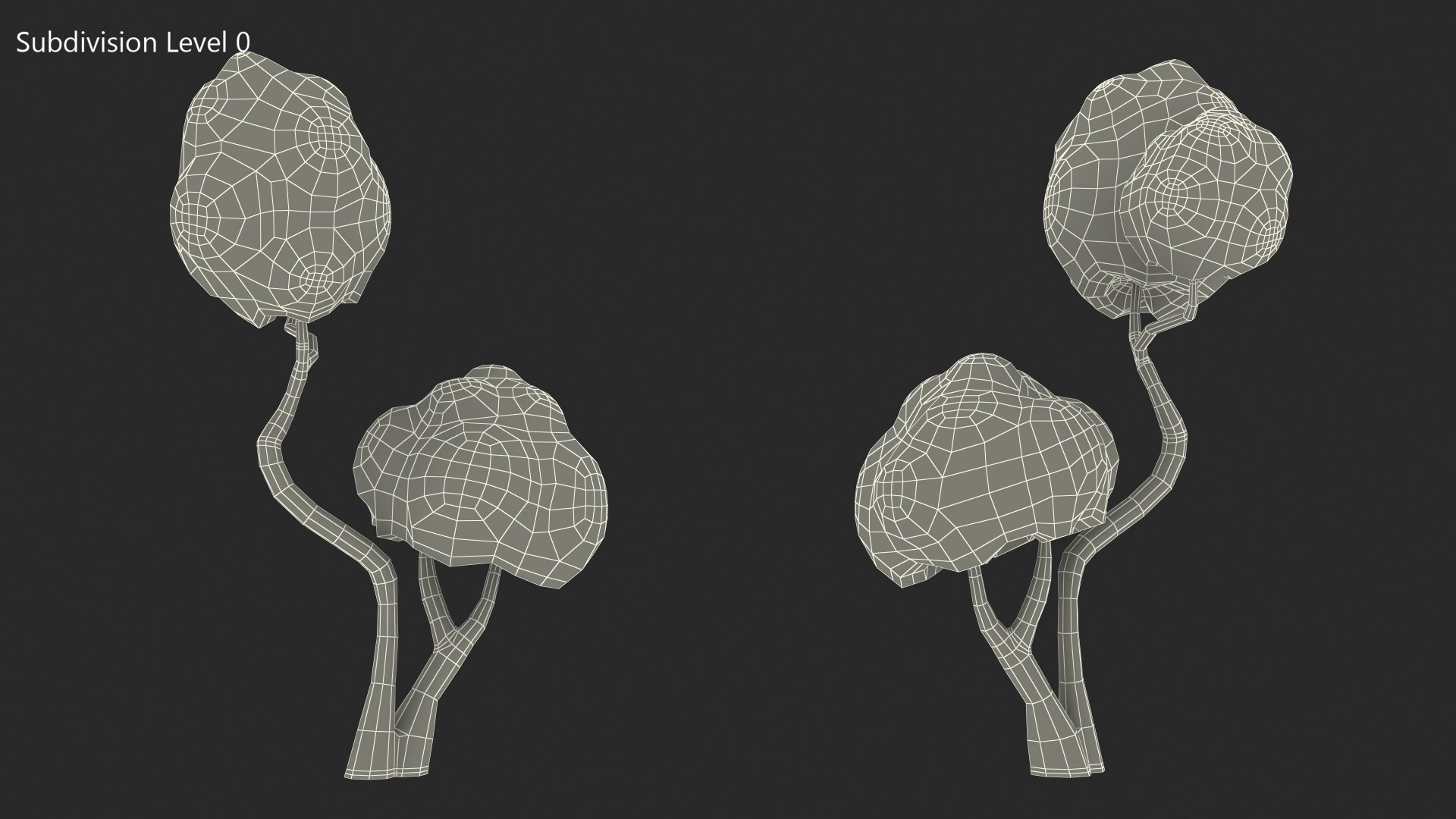 Small Double Tree Cartoon Style Handpaint Texture 3D Model - TurboSquid ...
