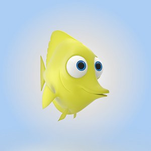 Yellow Tang Fish 3D