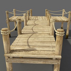 wooden pier wood 3d model