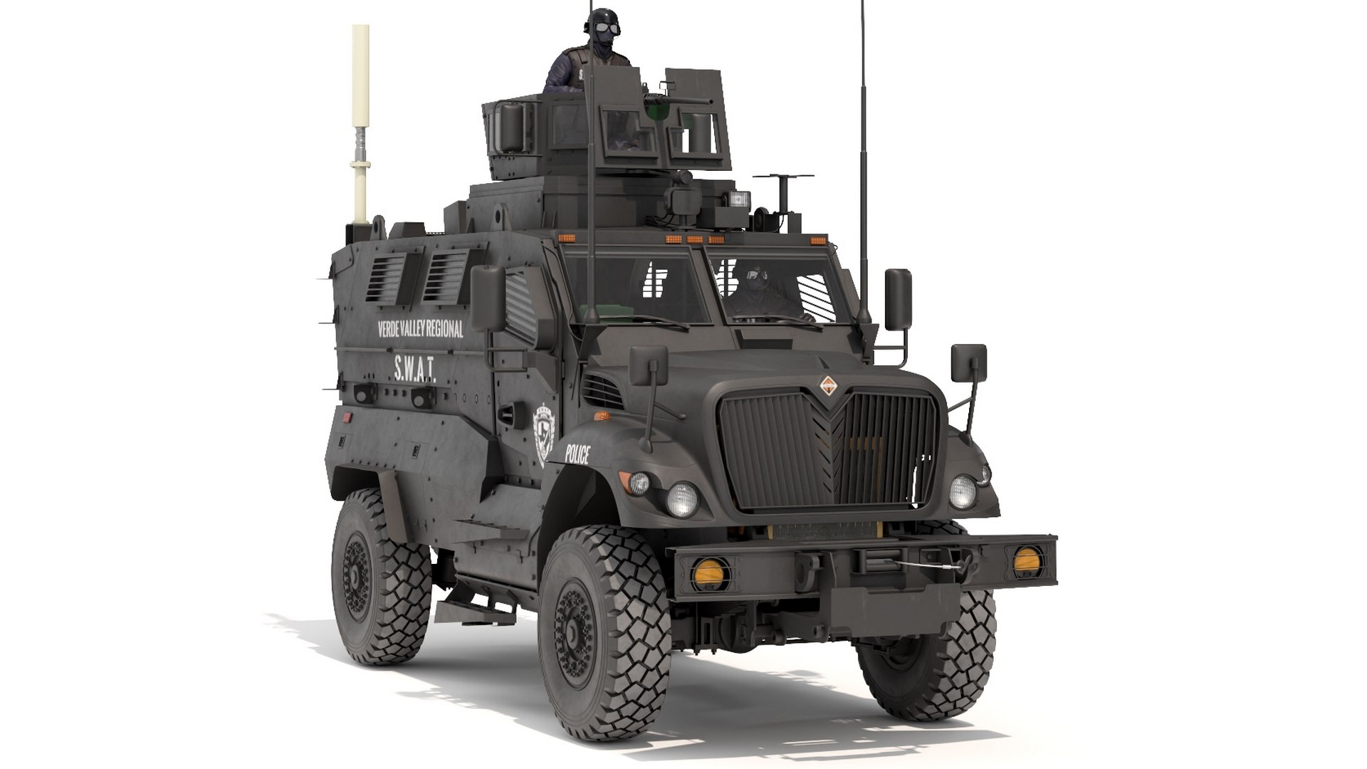 SWAT Vehicle International MaxxPro with Policemen