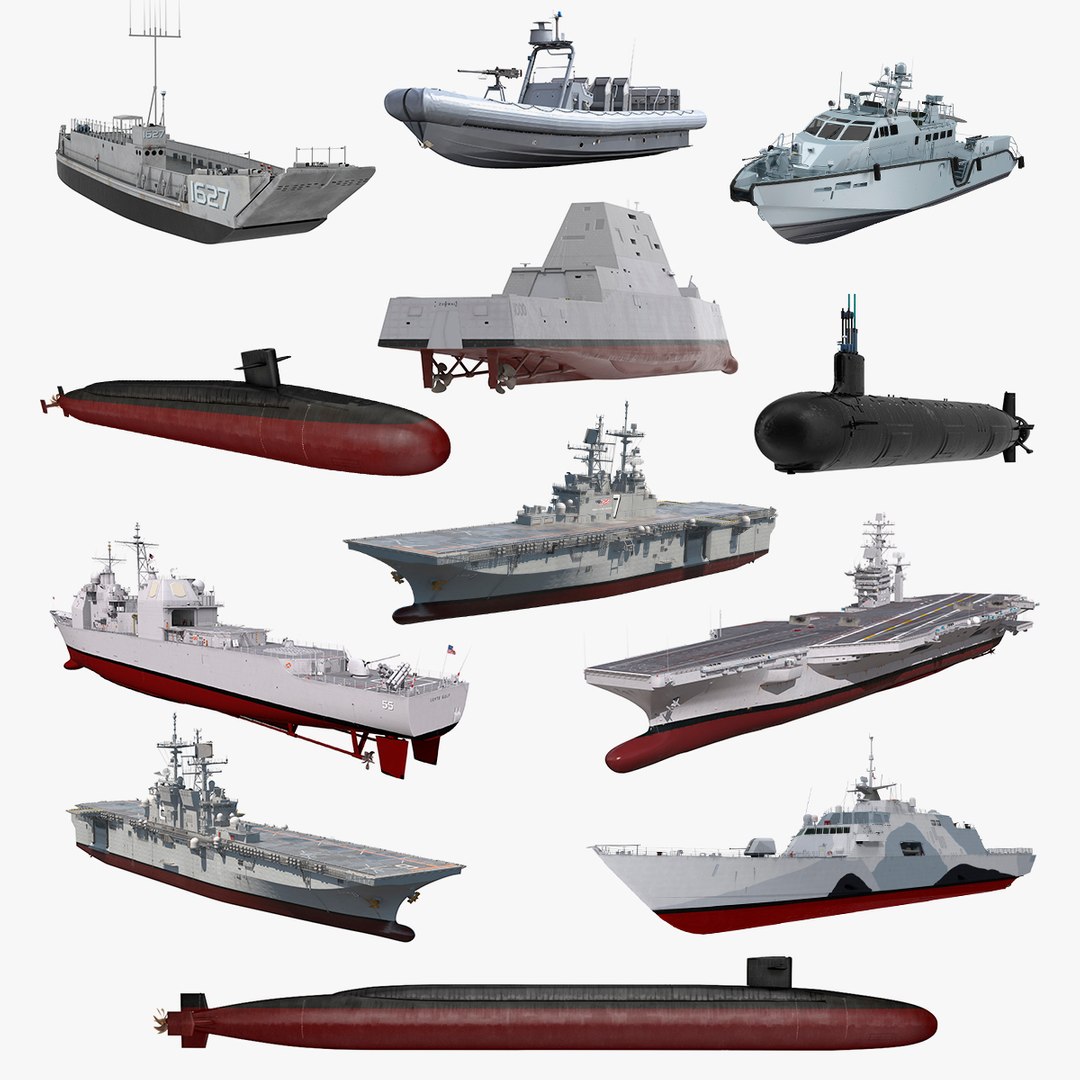 US Warships Collection 6 3D model preview