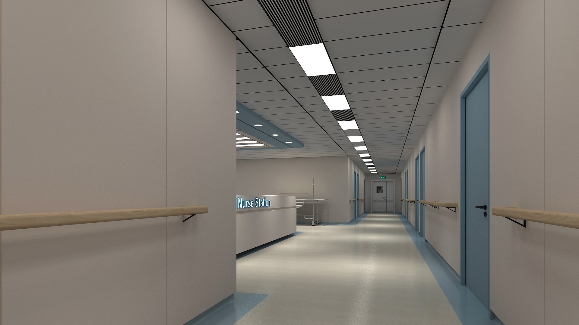 Hospital Hallway 05 3d Model - Turbosquid 2105016