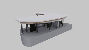 Germany  Oberstdorf central bus station Game Ready PBR with LODs model