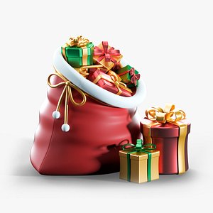 Bag with Christmas gifts model