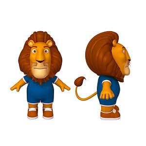 3D model lion cartoon