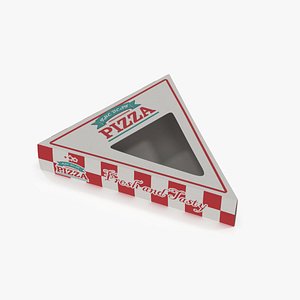 Triangle Pizza Packaging Box with Clear Window 3D