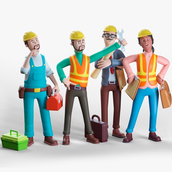 modelo 3d Ingenieros de dibujos animados - Rigged - TurboSquid 1998573