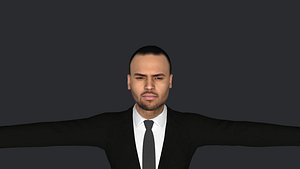Chris Brown Hyper Realistic Full Body Fully Rigged 3D Character 3D model