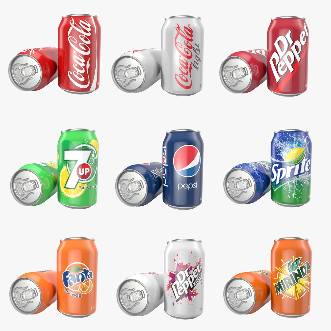 Aluminum Cans 0.33 L Collection 3D model preview