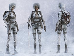 Snow Survivor Woman 3D model