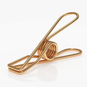 3D Steel Clothes Peg Bronze model