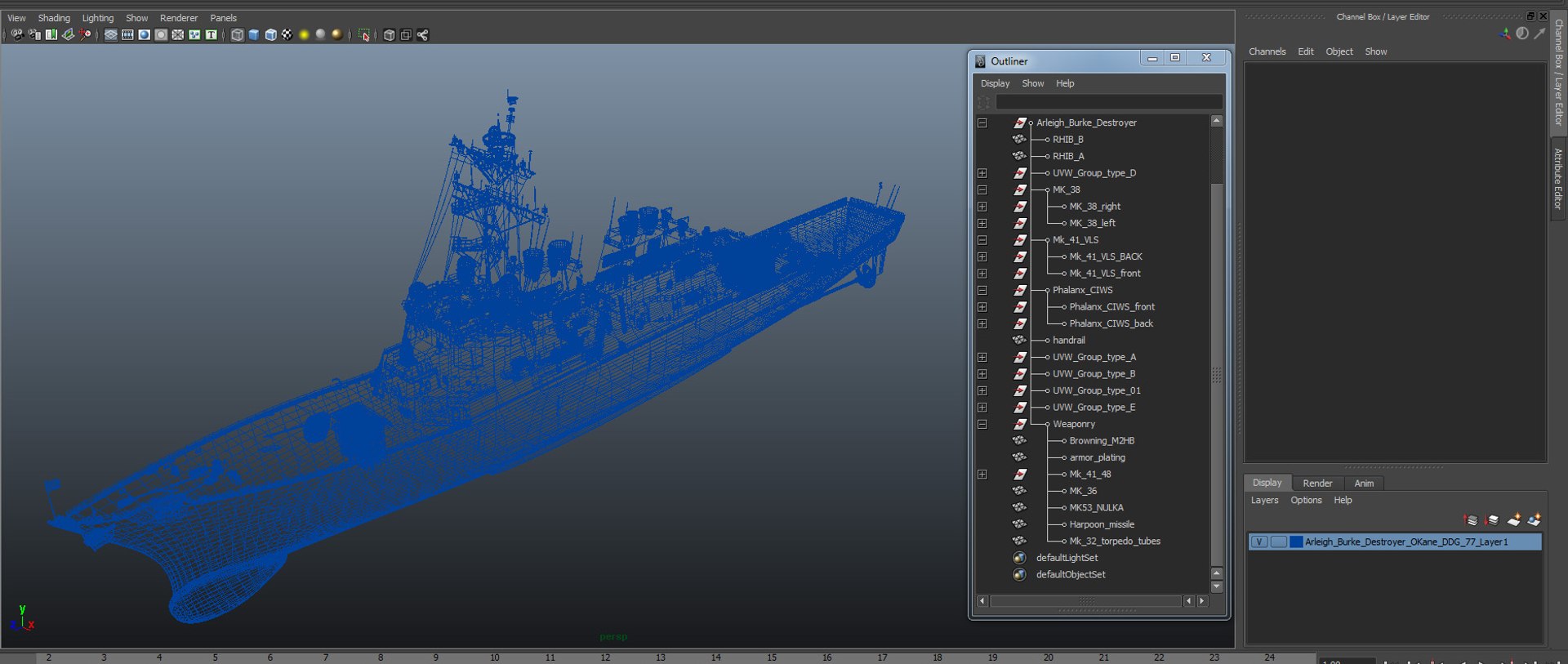 Arleigh Burke Destroyer OKane DDG-77 3D model preview