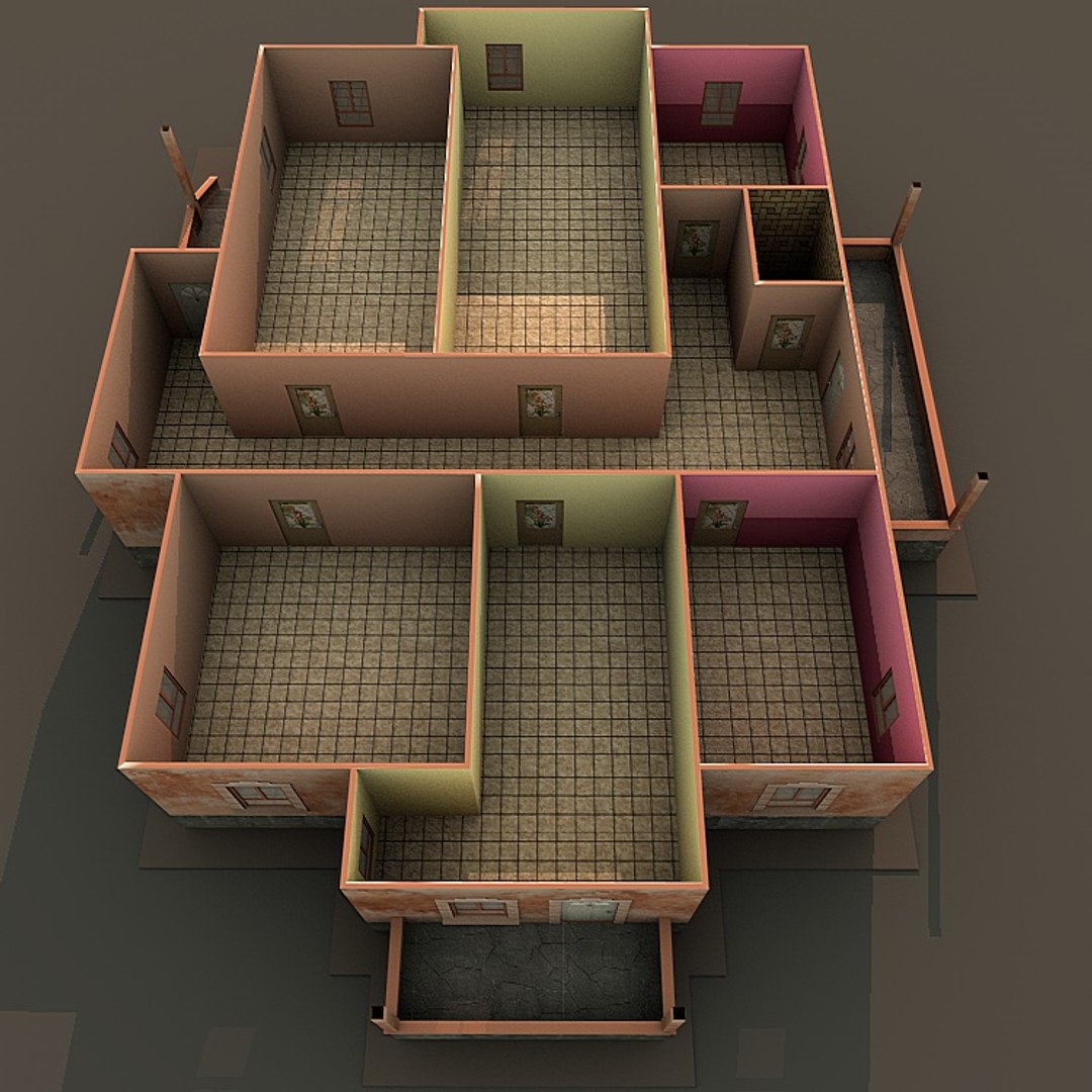 house interior building obj