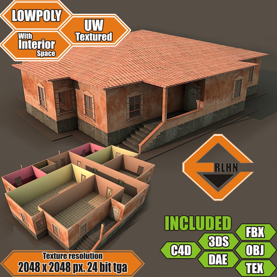 house interior building obj