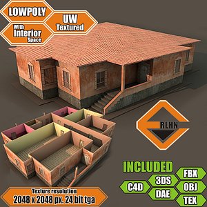 Lowpoly building with interior MBB16