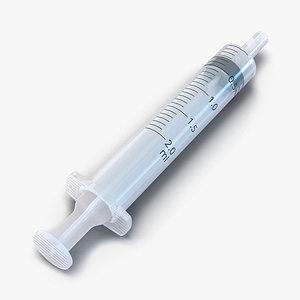 3d model of disposable syringe 2ml