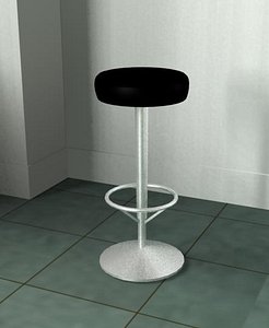 Chrome and leather stool