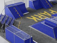 Modern Skate Park Urban Extreme Sports Venue